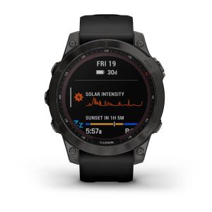 Garmin fenix 7 Sapphire Solar, schwarz/titan - GPS Multisport Smartwatch