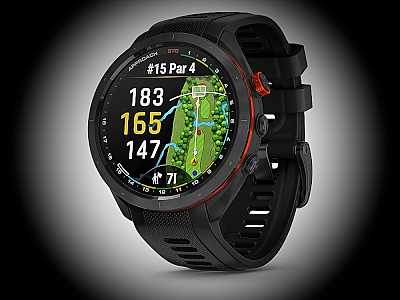 Garmin Approach S70 47mm, schwarz,  Golf Smartwatch mit Silikon Armband 22mm (010-02746-12)