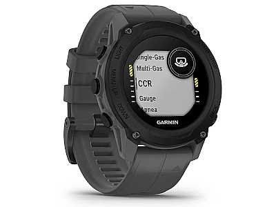 Garmin Descent G1, (010-02604-10), Tauch Smartwatch schwarze Lnette mit schiefergrauem Silikon Armband