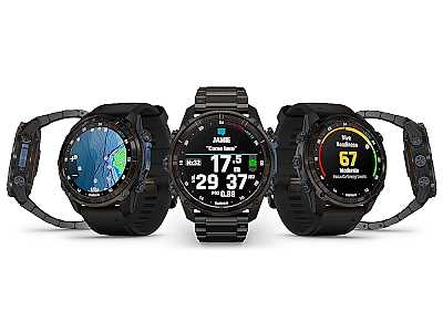 Garmin Descent Mk3i 51mm (010-02752-11) Tauch Smartwatch graues DLC-Titan mit schwarzem Silikonarmband