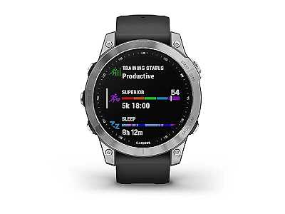 Garmin fenix 7 47mm (010-02540-01), Multisport Smartwatch graphit/silber mit graphitfarbenem QuickFit 22 Silikon Armband