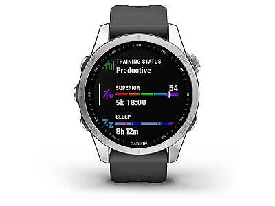 Garmin fenix 7S 42mm (010-02539-01), Multisport Smartwatch graphit/silber mit graphitfarbenem QuickFit 20 Silikon Armband