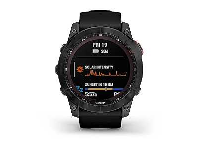 Garmin fenix 7X Solar 51mm (010-02541-01), Multisport Smartwatch schiefergrau mit schwarzem QuickFit 26 Silikon Armband