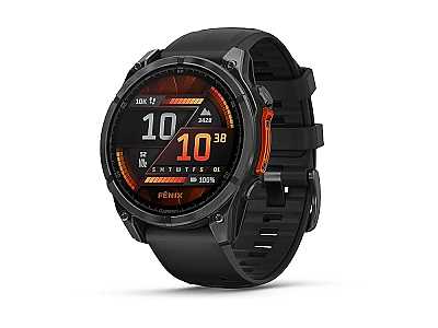 Garmin fenix 8 47mm (010-02904-00), Multisport Smartwatch schwarz/schiefergrau mit schwarzem QuickFit 22 Silikon Armband