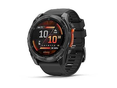 Garmin fenix 8 51mm (010-02905-00), Multisport Smartwatch schwarz/schiefergrau mit schwarzem QuickFit 26 Silikon Armband