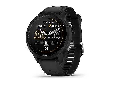 Garmin Forerunner 955 (010-02638-30), Triathlon Smartwatch mit QuickFit 22 Silikon Armband schwarz