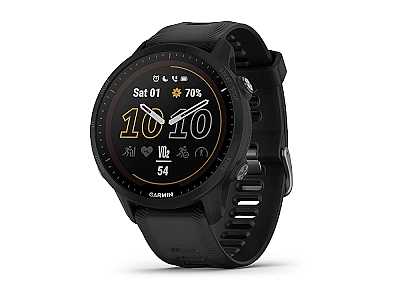 Garmin Forerunner 955 Solar (010-02638-20), Triathlon Smartwatch mit QuickFit 22 Silikon Armband schwarz