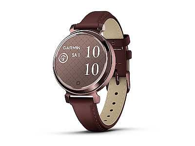 Garmin Lily 2 Classic (010-02839-03), Fitness Smartwatch mit Leder Armband, dunkelrot