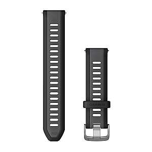 Garmin Silikon Schnellwechsel Armband 20mm, schwarz (010-11251-AG) fr Garmin Forerunner 165/245/55/645, Venu/Sq/q2/2 Plus/vivoactive 5...